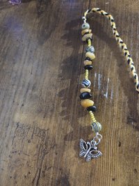 Bumblebee Butterfly Artisan Woven Gemstone Bookmark