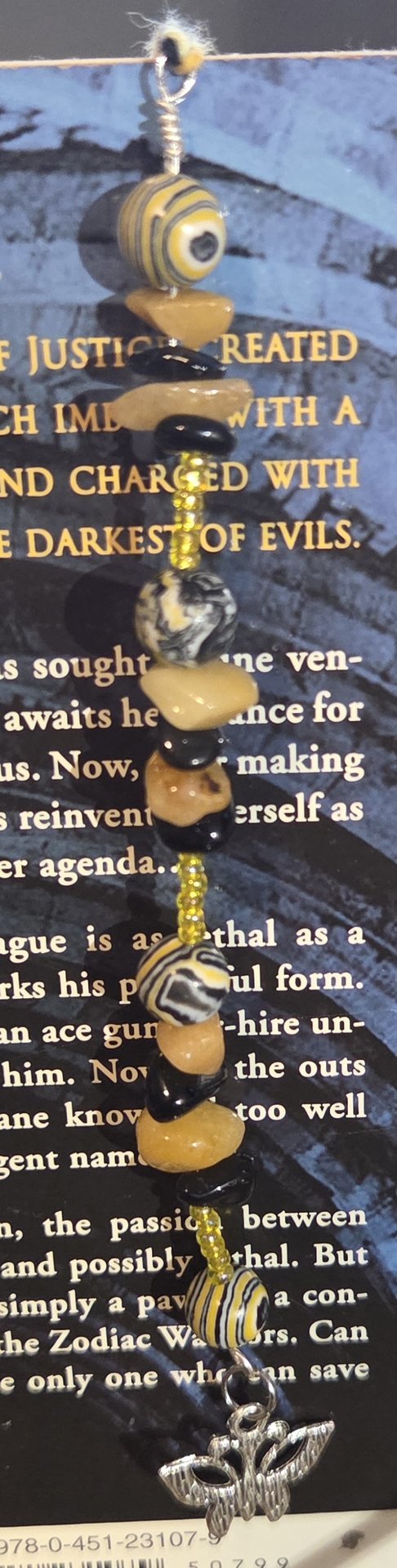 Bumblebee Butterfly Artisan Woven Gemstone Bookmark