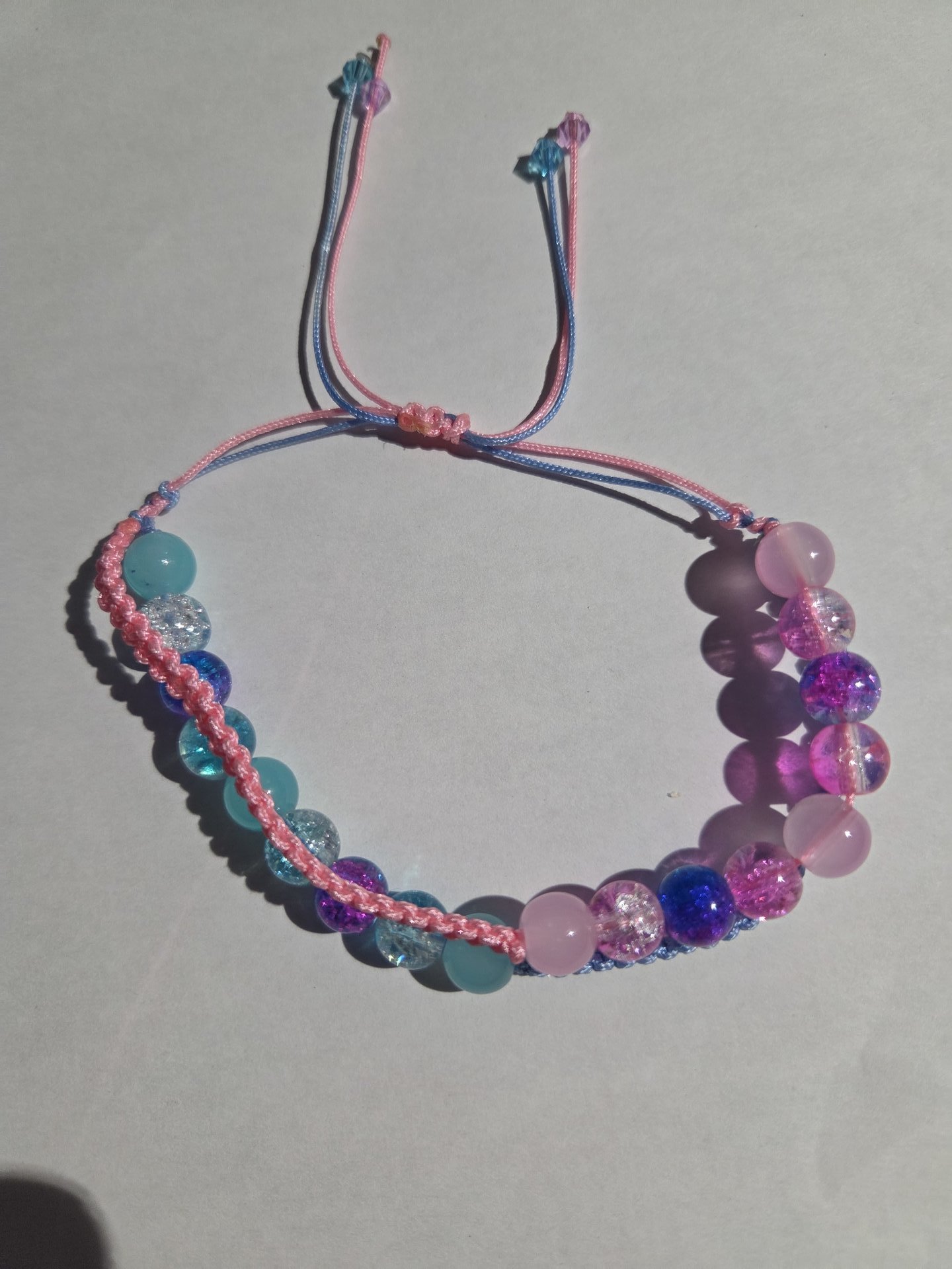Pink & Blue Harmony Macramé Bracelet